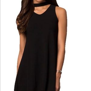 Cheryl Collections Black Dress with Choker Neckline